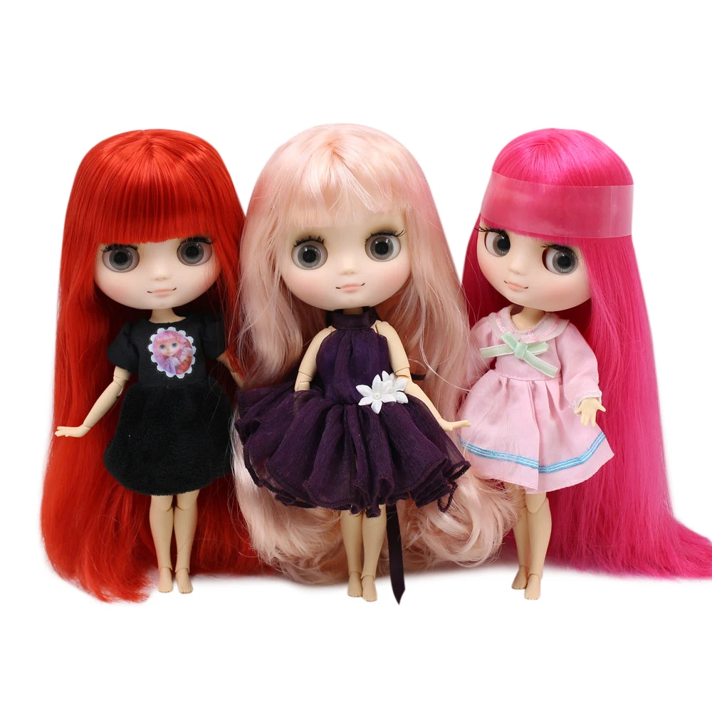 Кукла Blyth Middie № 4 ICY DBS розовая серия волосы матовая кожа 20 см 1/8 BJD жест руки в