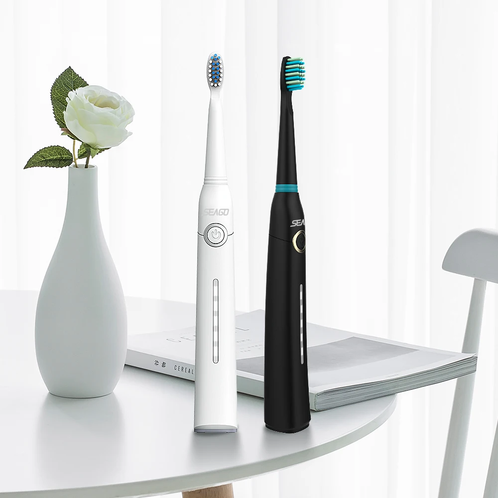 

Electric Toothbrush Ultrasonic Rechargeable USB Sonic brushes 3+2 Pcs Replaceable Heads Timer Teeth Tooth Brush Waterproof SEAGO