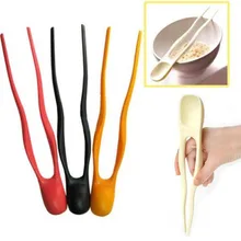 Высокое качество 2 в 1 дома двойного назначения длинные палочки для еды Novetly дети учат столовая ложка палочка для еды посуда Pauzinhos Palillos