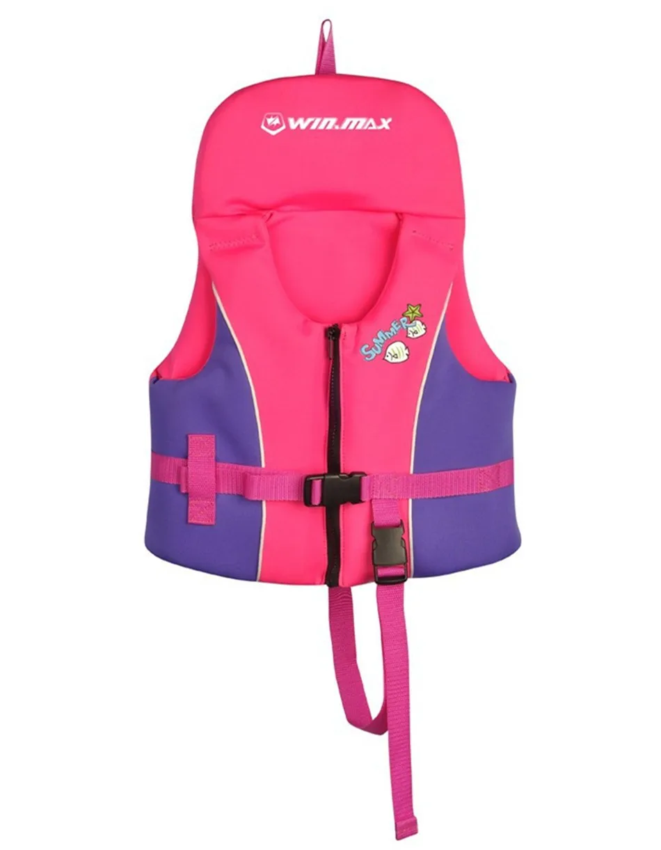 cute 2mm neoprene baby life jacket children swimming vest for kids water sports swimwear samll under 2~4 years red blue SML3