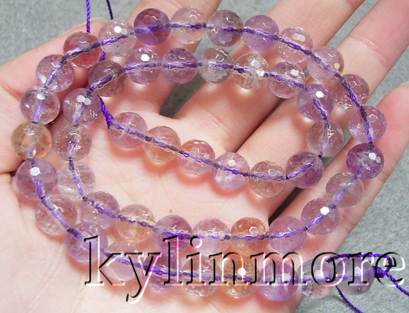 

8mm Natural purple crystal Faceted Round Beads