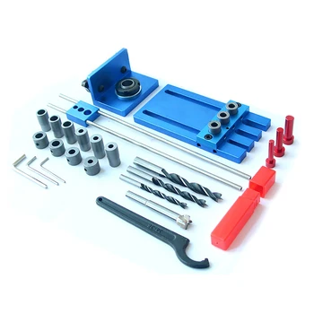 

3-in-1 Hole Opener Punch Fixture Tools Hole Saw Carpenter Kit Aluminum Alloy Woodworking Punch Locator