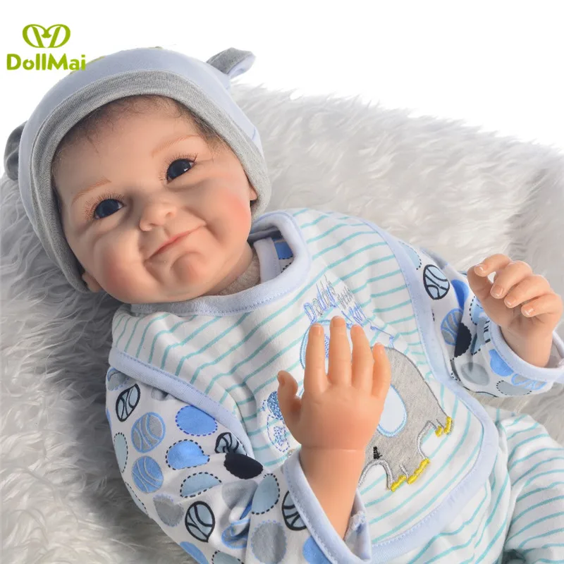 DollMai 55 см bebes reborn boy новорожденный силиконовый Reborn Baby olls для продажи детский подарок игрушки настоящий живой ребенок bonecas