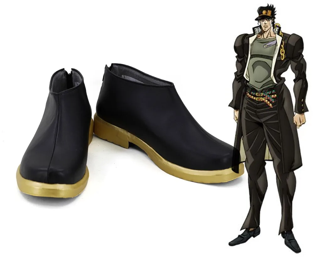 Jotaro zapatos Kujo para Cosplay, botas de JoJo's Bizarre Adventure Jotaro, negras, hechas a