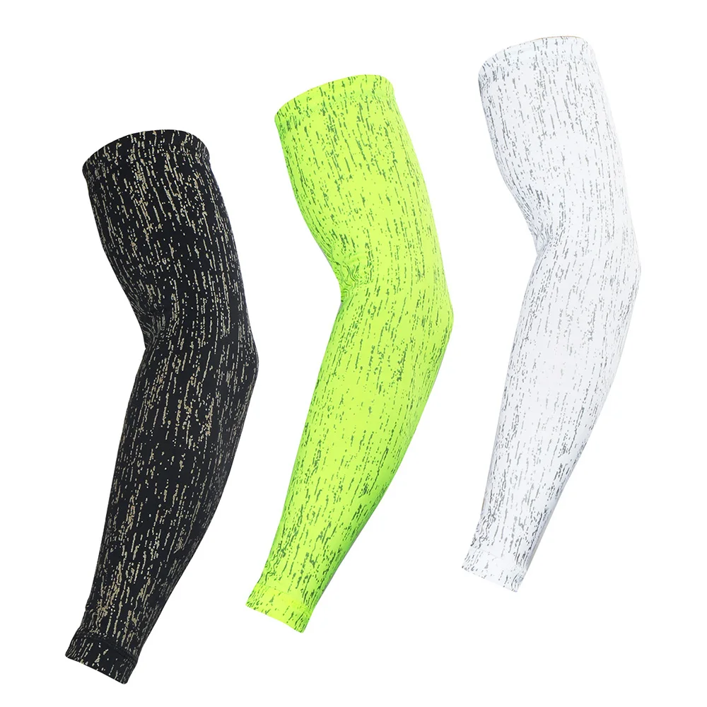 

Cuzaekii Men Women Wicking Bike Bicycle Cycling Arm Warmers Running Reflective Arm Sleeves Leggings Fluorescence Sportswear