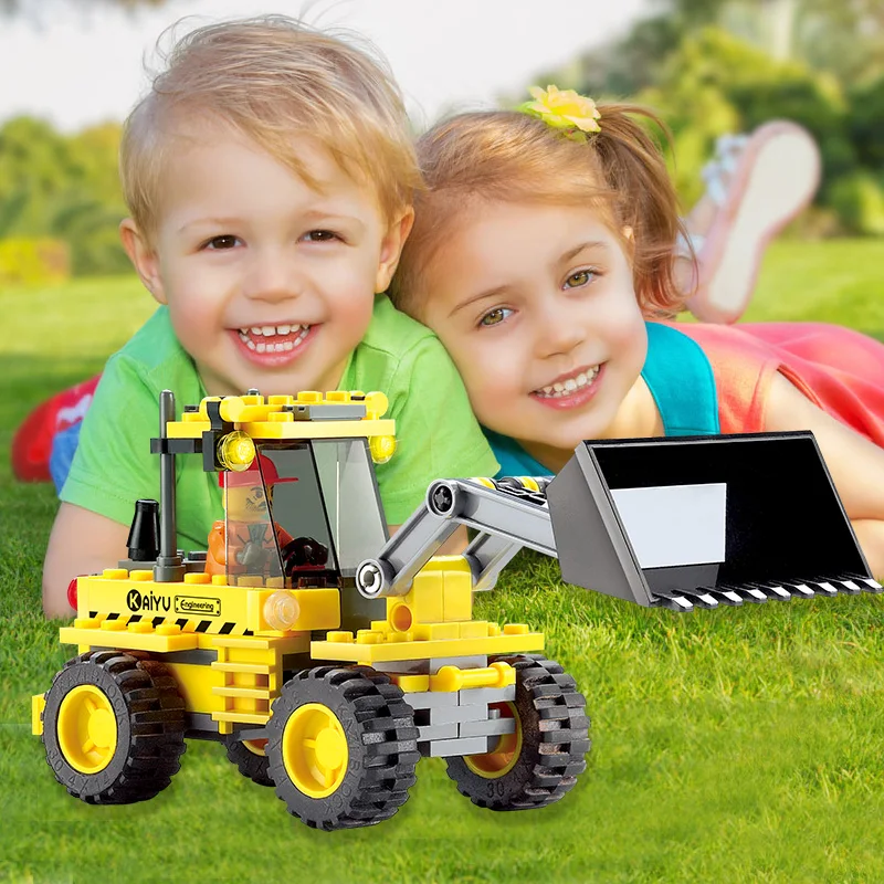KAZI-8042-DIY-Kids-Toy-Bulldozer-Excavator-Model-Playmobile-Building-Blocks-Brick-Compatible-with-lego (2)