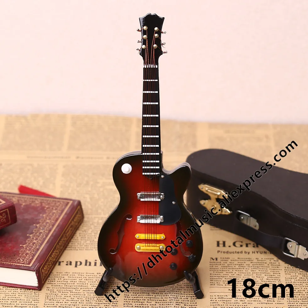 

Mini Guitar Miniature Model Electric Guitar With Stand and Case Mini Musical Instrument Model Collection