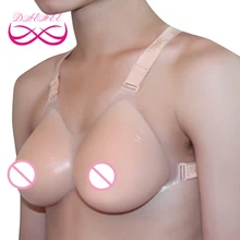 1000g/pair D Cup Fake Silicone Breast Forms Boobs Enhancer Bust Sexy Chest Tits with Strap For Crossdresser Drag Queen Men