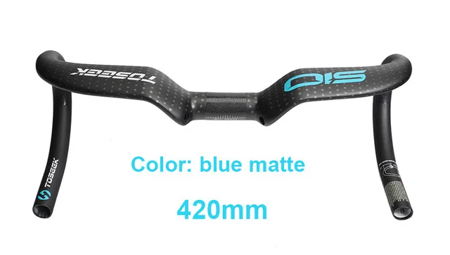 Blue Matte 420mm Toseek 510 дорожный велосипед Руль управления для мотоциклов полный углерода UD Волокно Рули для велосипеда Велоспорт Согнут бар 400/420/440 мм матовый /глянцевая - Цвет: Blue Matte 420mm