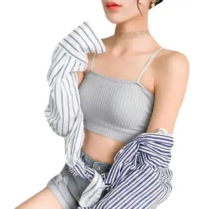 Women Strapless Fashion Lingerie For Women Intimates Lady Sexy Solid Pink Black Elastic Bandeau Tube Tops  Breast Wrap Crop Tops