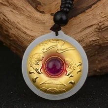 Jade Pendant High Quality Unisex Best Gift Good Luck Jade Necklace For Men Women Hetian Jade Pendant High Quality Unisex Best Gift Good Luck Jade Necklace For Men Women Hetian