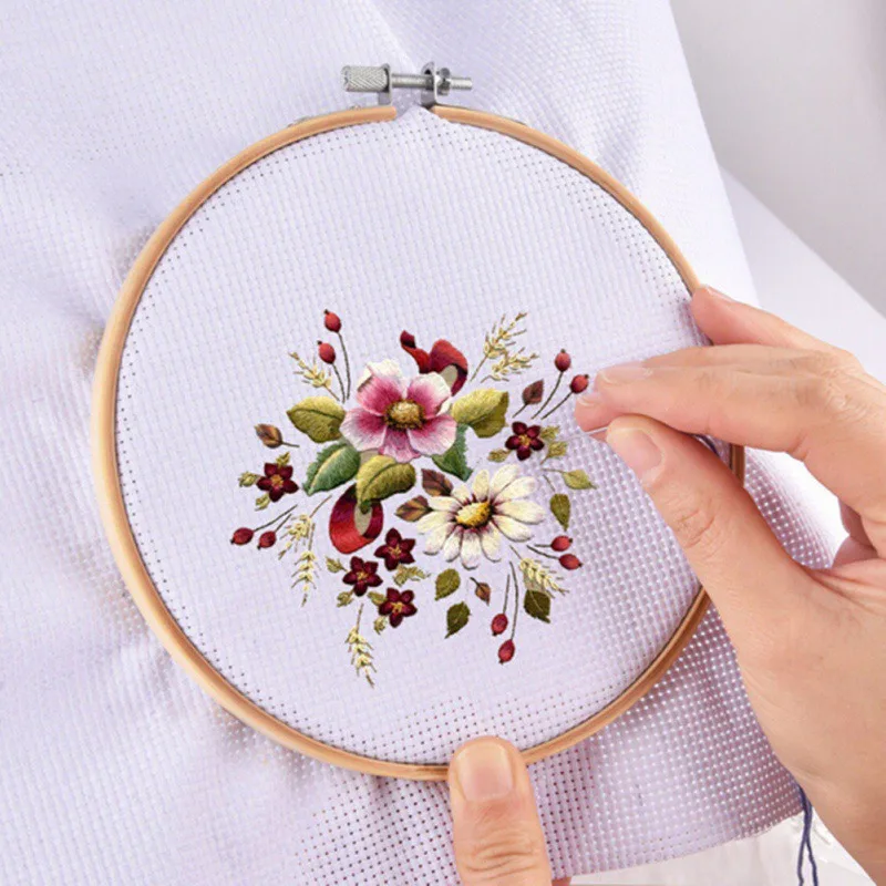 Buy Wood Hand Embroidery Hoop Round Cross Stitch Frame