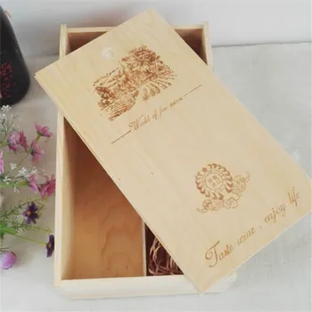 

XXXG /Double Impulse direct manufacturers only pull pine wood box gift box Wine general logo vintage antique gift box packaging