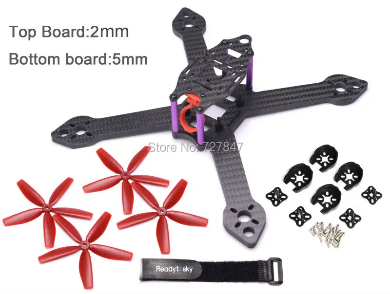 

Mini Thor210 X5 iX5 true X 210mm 210 5mm Bottom 2mm top Carbon Fiber Aluminum Screws Frame Kit For RC Racing Drone QAV210 250