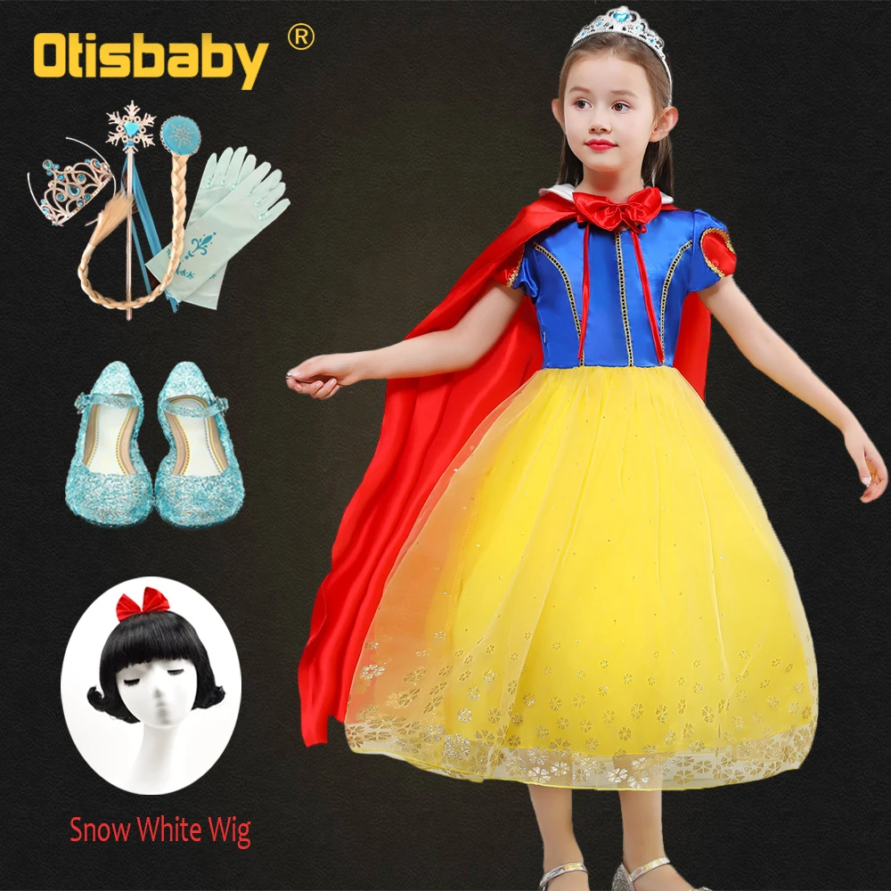 Детское платье принцессы Белоснежки рождественское платье для девочек детская одежда на день рождения карнавальные костюмы на Хэллоуин для девочек