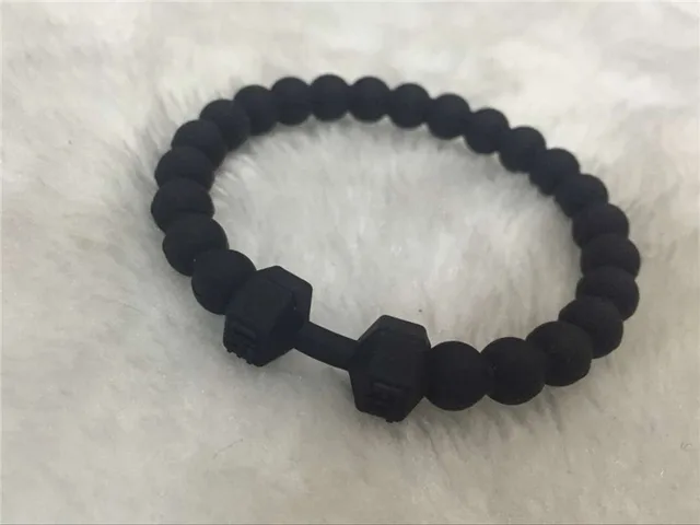 Aliexpress 6pcs Top Quality Uni Beaded Silicone 6pcs Top Quality Uni Beaded Silicone Barbell Wristband Fitness Balancing Bracelet Fit Life Dumbbell Bracelets