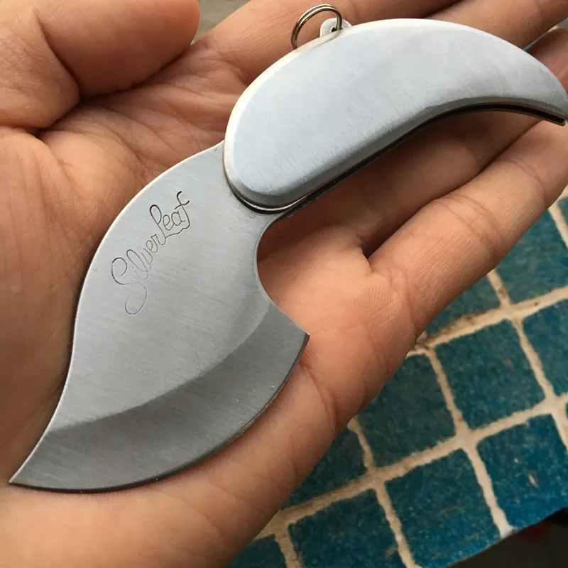 

1 piece stainless steel key chain leaf knife , mini folding pocket knives ,outdoor camping survival edc multi tools