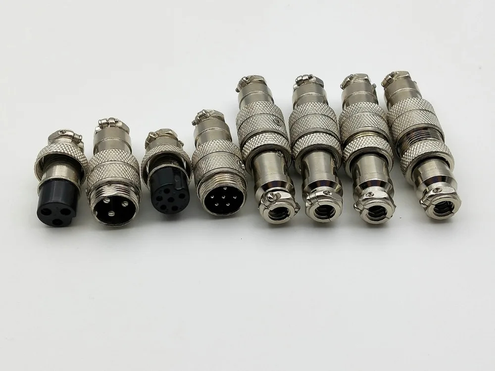 Conjunto Conector 2 - 3 4 5 6 7 8 Pino Macho Fêmea Circular 500 Gx16 16mm 2 3 4 5 6 7 8 pino