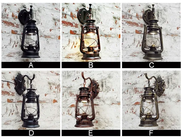 Retro Wall Lamp Vintage Glass European Kerosene Beside Light