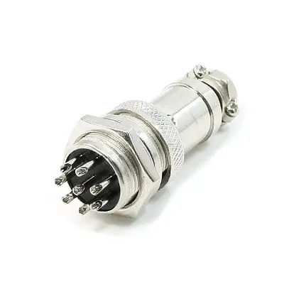 

16mm Dia Hole Mounting Screw 8 Pin Metal Aviation Socket Connector Plug