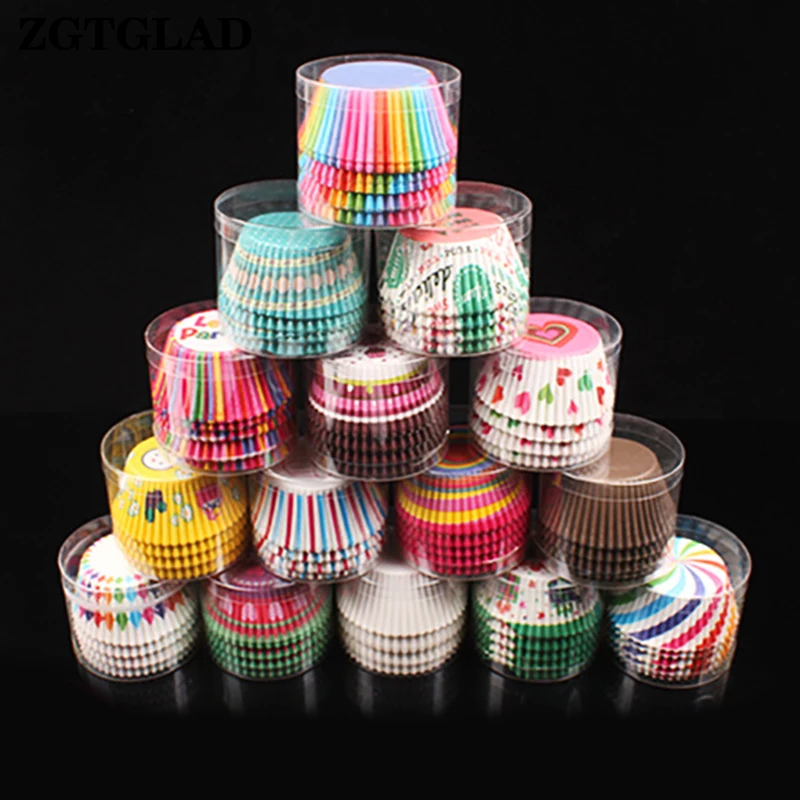 

ZGTGLAD 100pcs cupcake liner baking cup cupcake paper muffin cases cake decorating tools Cake box Cup egg tarts tray mould