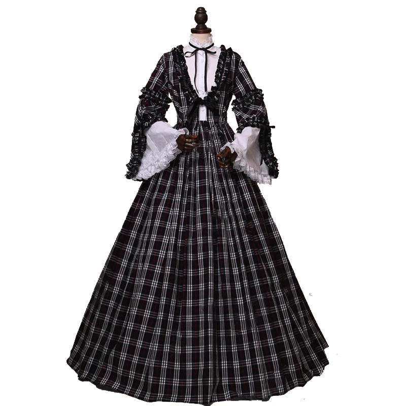 Pioneer Colonial Women Girl Costume Floral Dress Prairie Civil War Peasant Maid