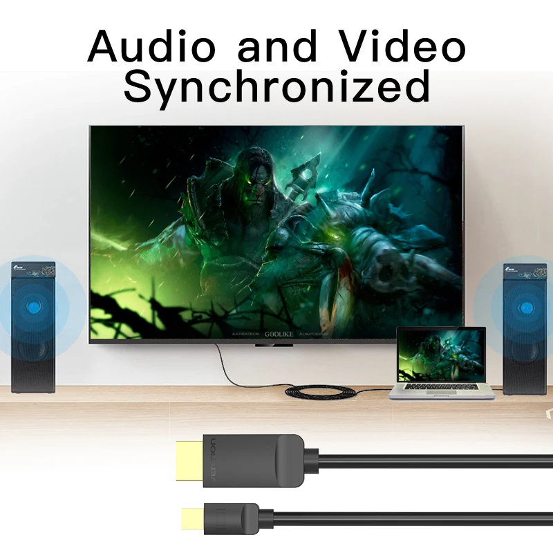 Vention Thunderbolt мини кабель dp hdmi Mini Displayport в HDMI компьютер ТВ адаптер для PC/Mac OS HD