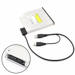 USB 2,0 Тип к 13Pin (7 + 6) SATA кабель адаптер Внешний мощность для CD-ROM DVD-ROM