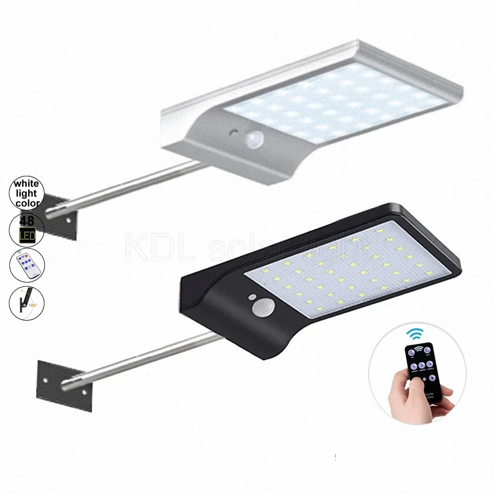 

Solar Light 48 LED Auto PIR Motion Sensor With Remote Control Garden Wall Solar Lamp For Outdoor Waterproof est Design remote wh