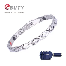 EBUTY охватывающая деталь из нержавеющей стали браслет здоровья энергии Германий Ионов Браслет Серебряный подарок браслет с коробкой