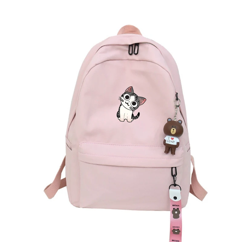 Женский рюкзак для девочек милый дорожный с рисунком кошки Kawaii cat студенческий