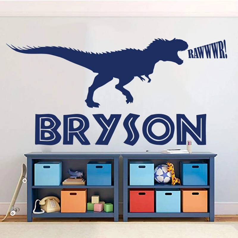 

Personalized Dinosaur Name Wall Decal Boy Room Custom Dino Name Sticker Vinyl Art Jurassic Park Raptor Diplodocus Theme F884