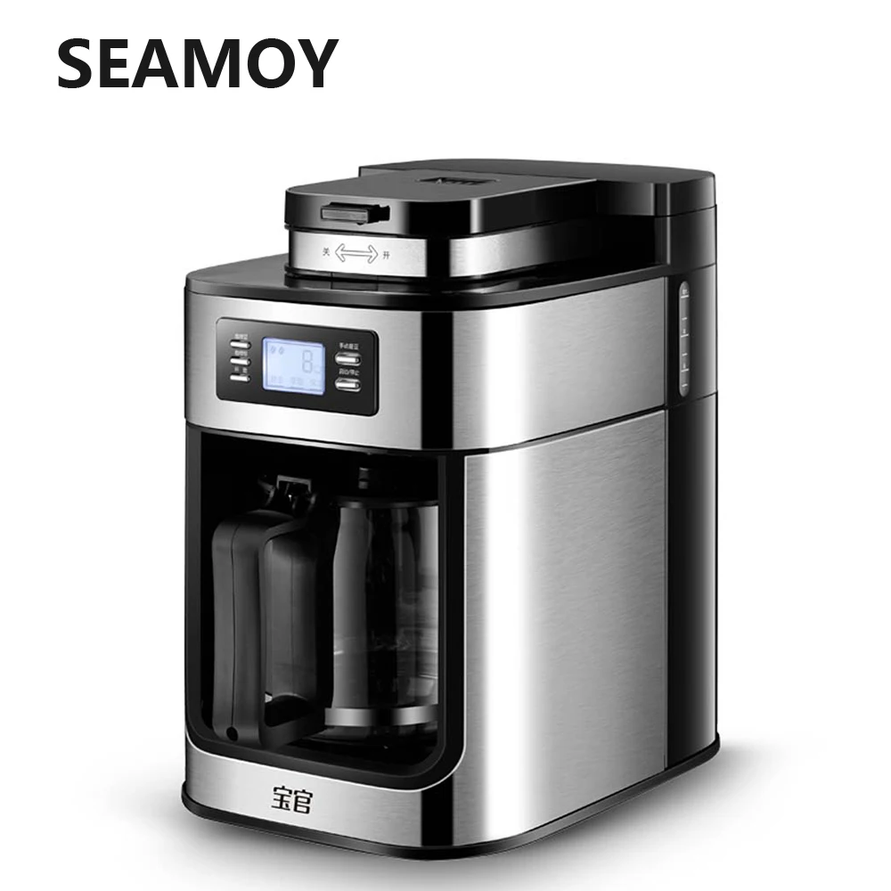 1.2L Coffee Machine Electric Coffee Maker Cafetera Milk Frother Automatic Coffee Bean Grinder with Pot for Office and Home 1.2L Coffee Machine Electric Coffee Maker Cafetera Milk Frother Automatic Coffee Bean Grinder with Pot for Office and Home