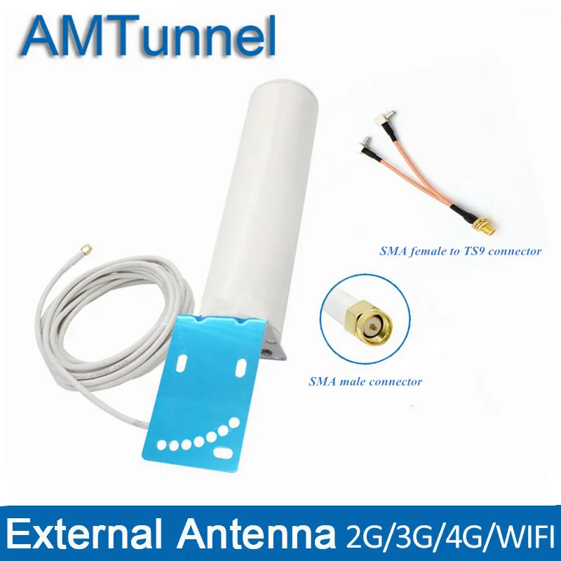 4G wifi антенна 4G LTE антенна SMA 3g наружная антенна 12dbi WCDMA антенна с 5 м CRC9/TS9 разъемом для 3g 4G роутера USB модема - Цвет: Dual TS9 male