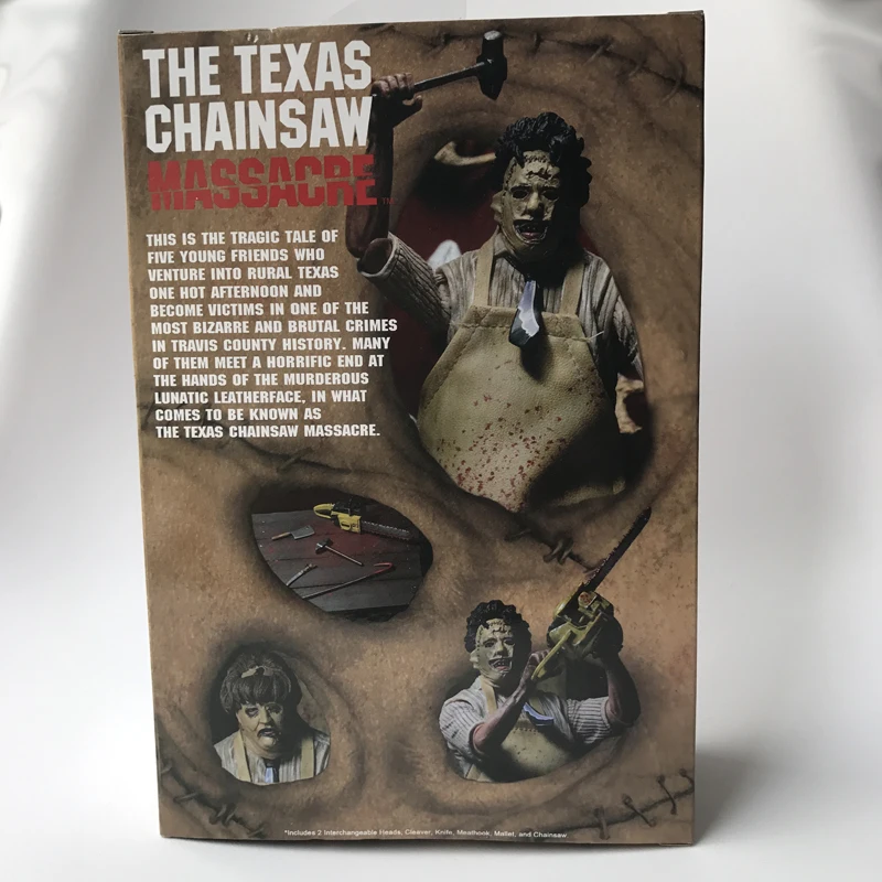 18cm NECA 40th Anniversary Ultimate Leatherface Classic Terror Movie The Texas Chainsaw Massacre Action Figure In 3D Boxed (6)