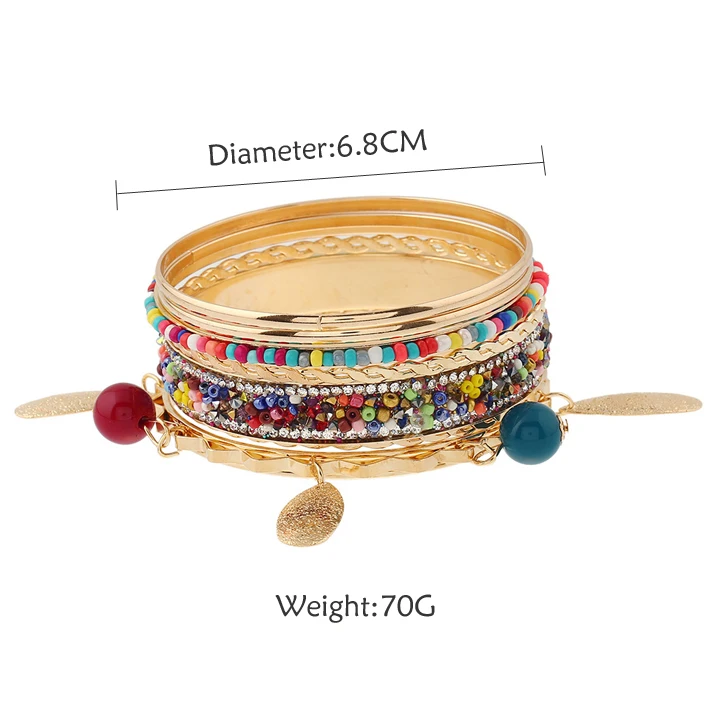 Boho charms tribal ethnic bangle tassel bracelet & bangles