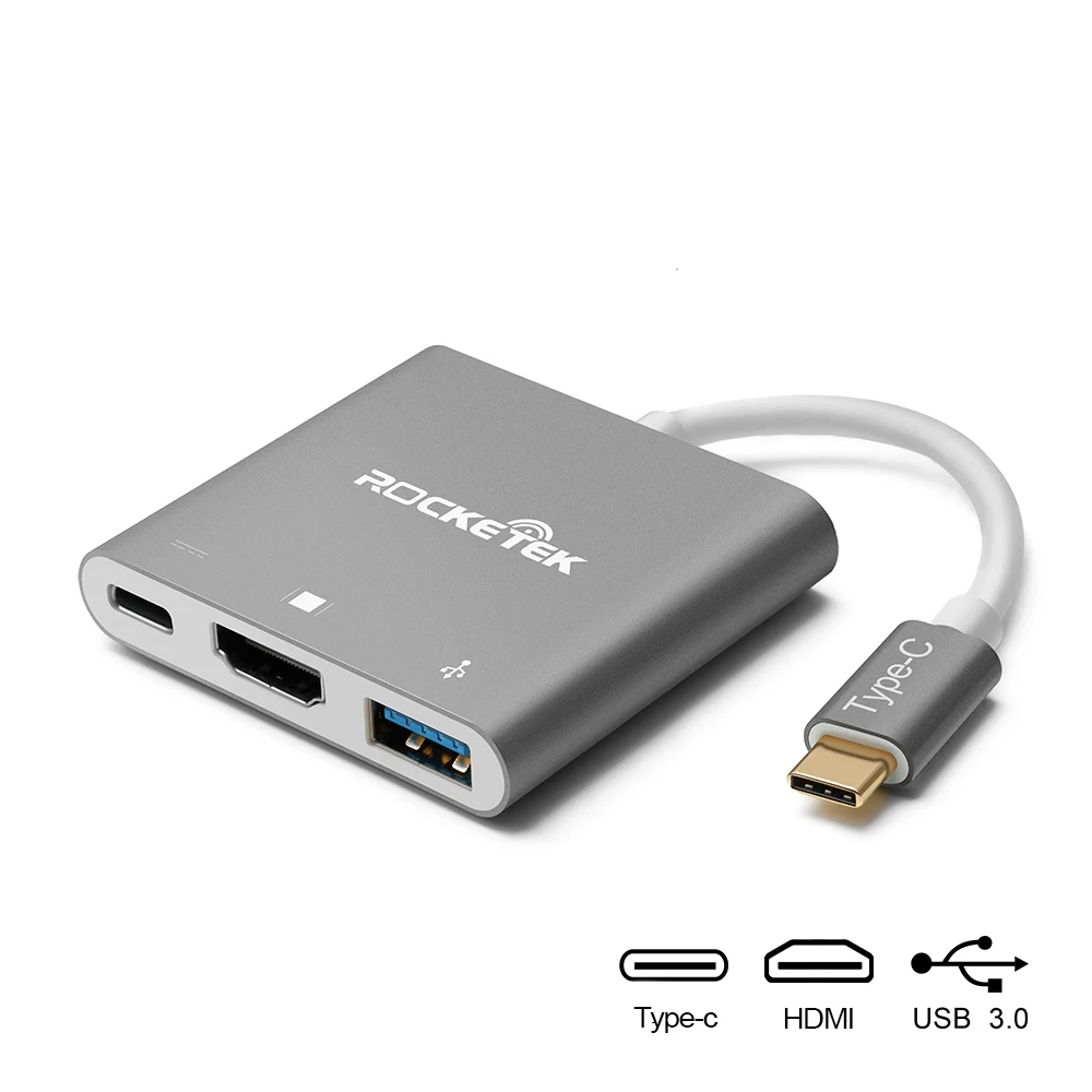 Rocketek портативная док-станция USB-C тип-c к HDMI адаптер концентратор конвертер 4 к HD передача для Kind переключатель NS/samsung S8/Mac Pro