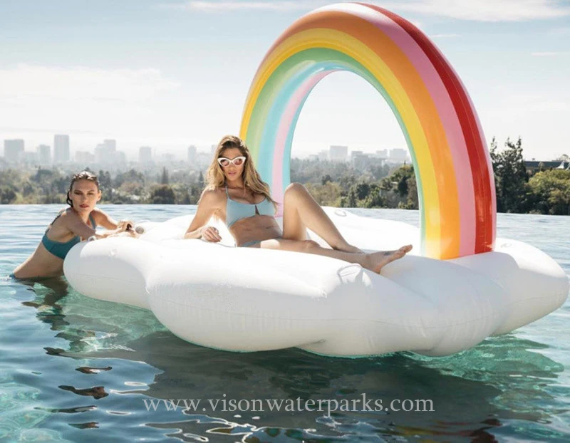 Adult swimming ring pool vison water park toys air rainbow island floating accessories tube rafting toys