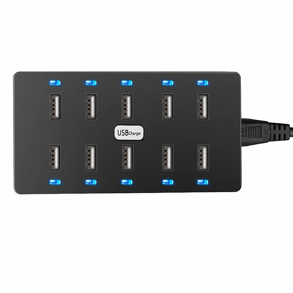 10 портов USB зарядное устройство 5V10A светодиодный индикатор зарядная станция для