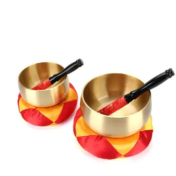 

New Tibetan Buddhism Singing Bowl Hand Hammered With Cushion Set Yoga Copper Chakra Meditation Gift 4 Sizes