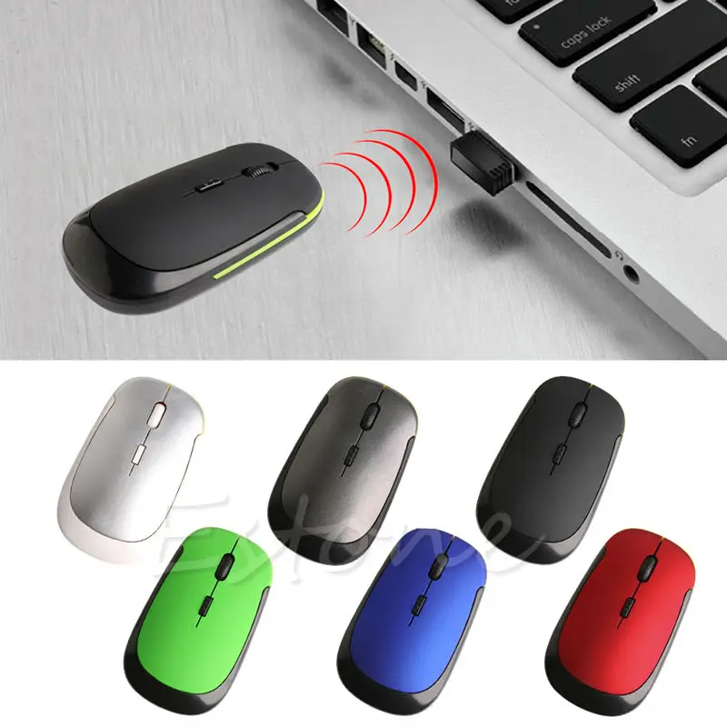Ультратонкая Беспроводная оптическая мышь Mini USB 2 4G портативная креативная 1600 DPI
