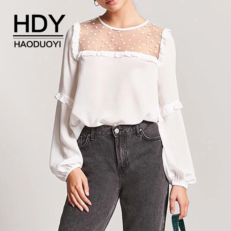 Chico white blouses long sleeve with ruffles pants