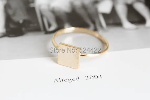 Min 1pc Gold/silver/rose-gold square ring jewelry wedding bands ring quadrangle Min 1pc Gold/silver/rose-gold square ring jewelry wedding bands ring quadrangle