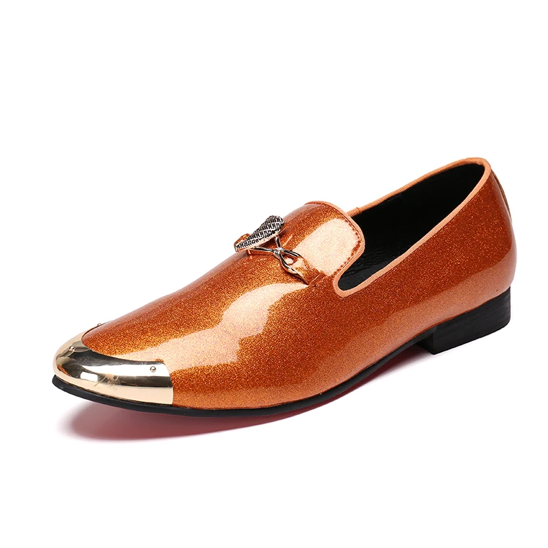 Tendance Bella Loisirs or Noir Noce 47 38 Homme D'été De Slip Cuir orange Robe Pour Sur Christia Chaussures En Derby Hommes Noir rouge Charme 8xv8dq