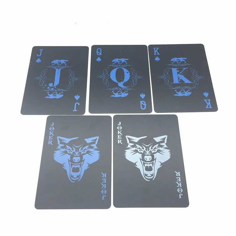 Черные Водонепроницаемые пластиковые ПВХ игровые комплекты карт Wolf Classic Magic Tricks