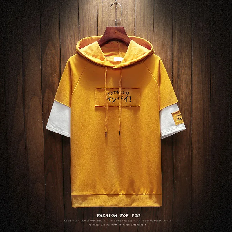 

2019 premium brand Fashion Men's summer pure cotton short sleeves hoodies/Male slim High quality leisure sweatshirts Man jackets