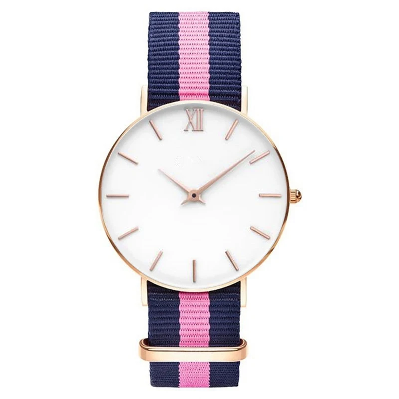 Модный бренд простая ткань Для женщин часы дамы Повседневное кварцевые часы Montre Femme женские часы Relojes Mujer horloges vrouwen