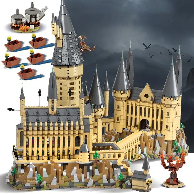 

ATTOP 2018 New 6742pcs Harry Potter Movie Series Hogwarts. Castle Large Street View Spelling And Assembling Building Blocks Toys