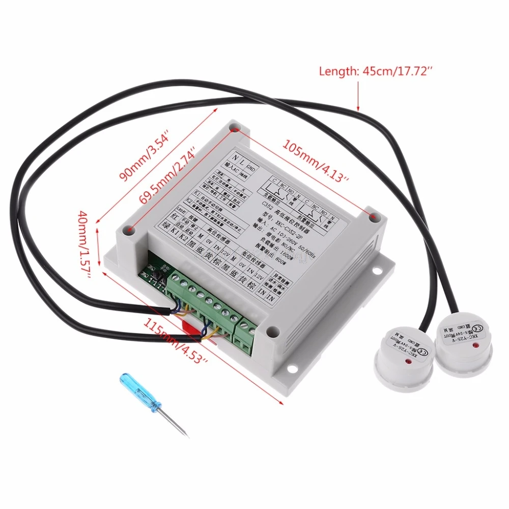 US $28.22 High And Low Liquid Level Intelligent Controller With 2 NonContact Sensor Module Automatic Control Liquid Water Level My02 19
