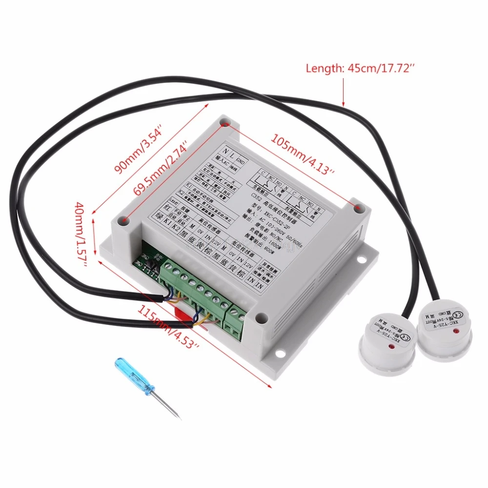 Alto e Baixo Módulo de Sensor sem Contato Nível de Água Inteligente com 2 Nível Líquido Controlador Controle Automático Líquida My02 19